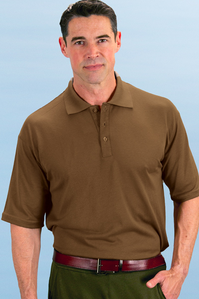 Coyote Brown Tan-Through Shirt (Polo Style with Sporty Rib Collar)