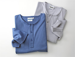 COOLTAN, TanThrough Shirt Collar-Less Solid Blue