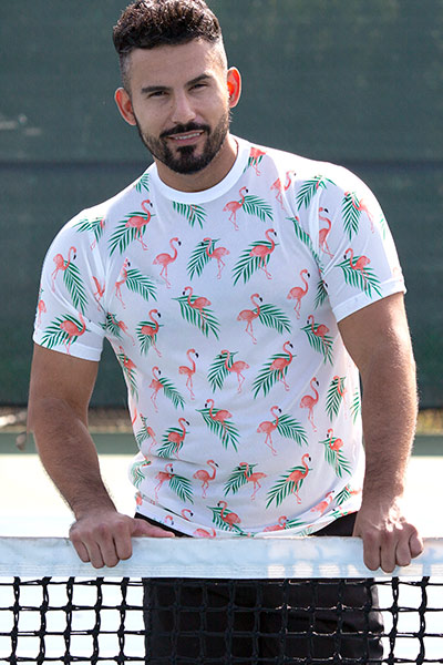 Cooltan® Tan-Through Sportshirts | Graphic Polos Flamingo Tshirt